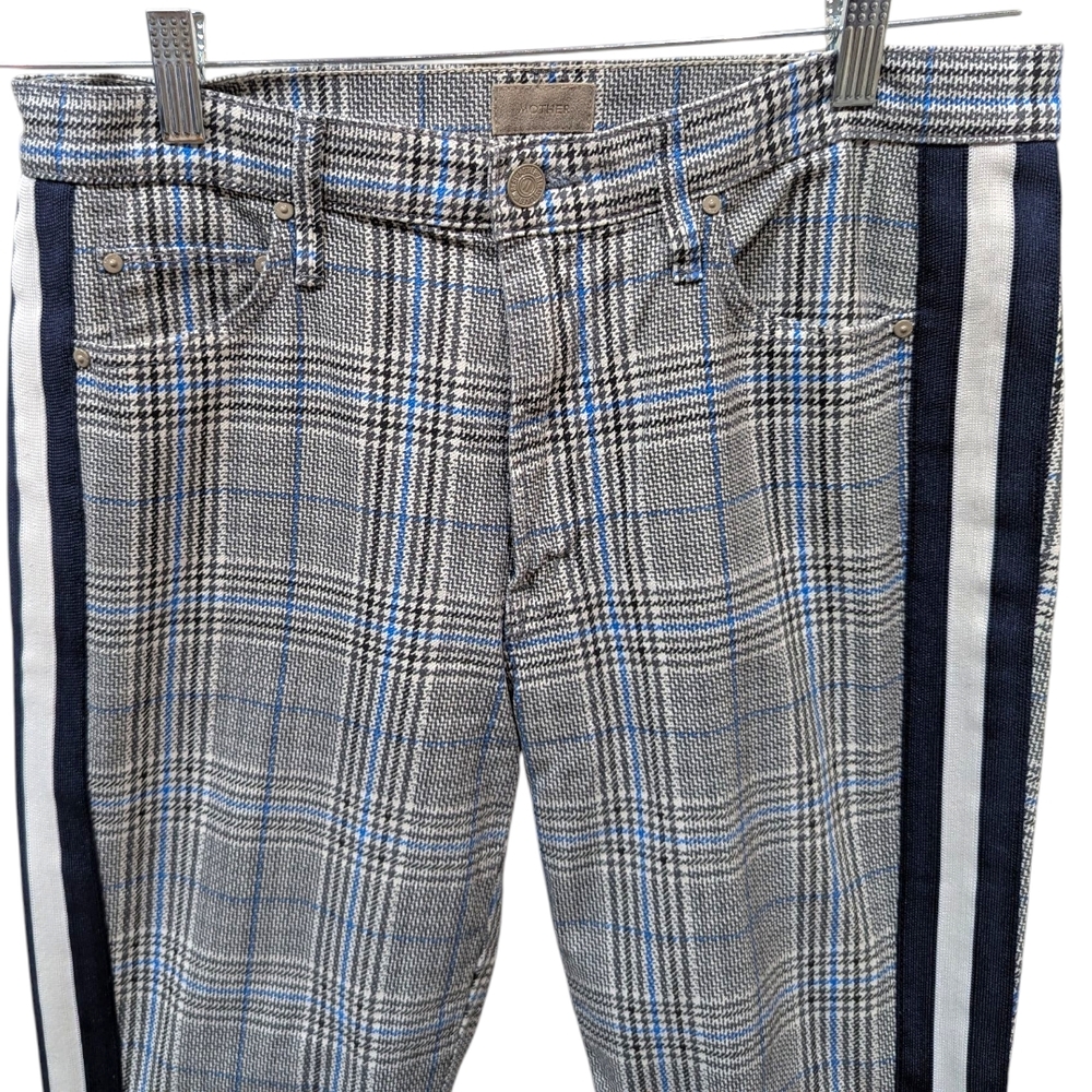 MOTHER The Insider Ankle Glen Plaid Tuxedo Strip Pants (30) - Picture 5 of 12